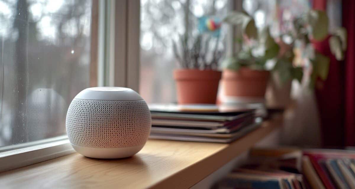 enceinte blanche sur étagère