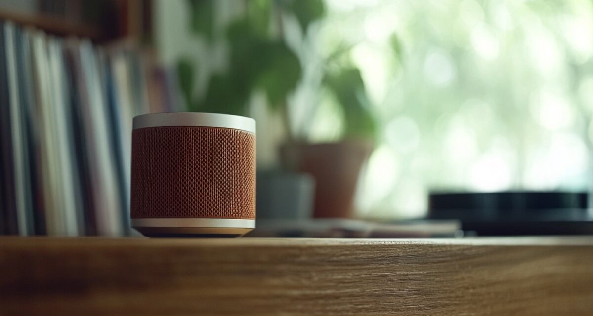 Enceinte posée en intérieur