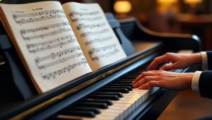 apprenez à transposer une partition dans une autre tonalité tout en maîtrisant les bases du solfège au piano, pour jouer facilement vos morceaux préférés.
